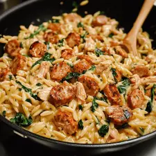 Creamy Chicken Sausage Orzo Skillet Recipe - foodmacronutrient